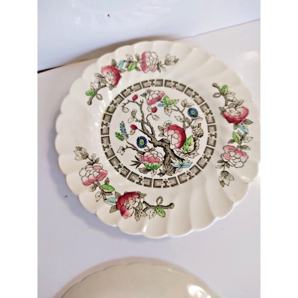 Vintage Myott Hand Engraved Nappies/Dessert Plates Indian Tree 1950's (set of 4) - Picture 10 of 14